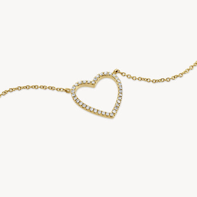 Diamond-Outline Heart Necklace