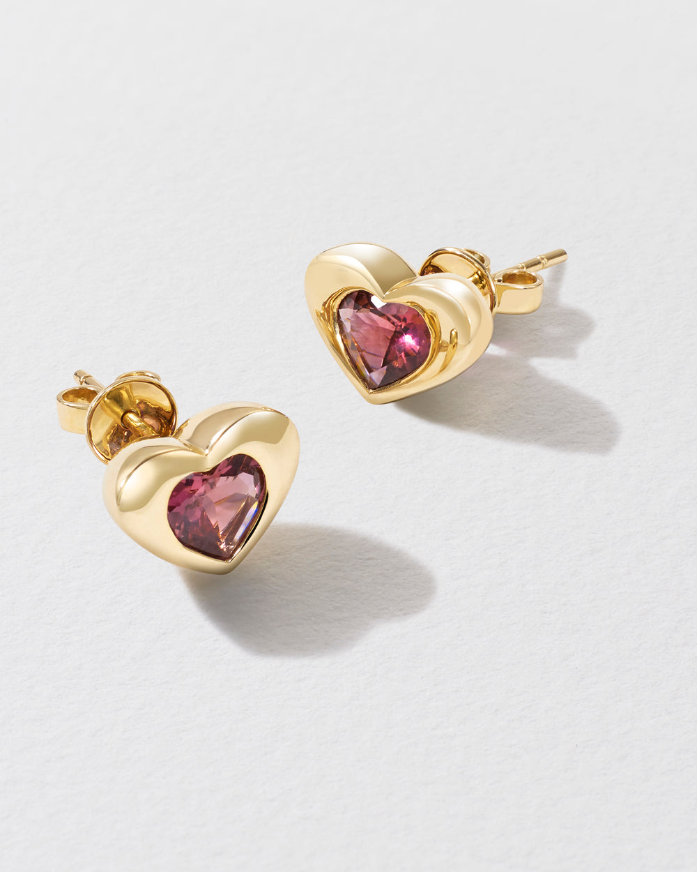 Tourmaline Total Stud Heart Earrings