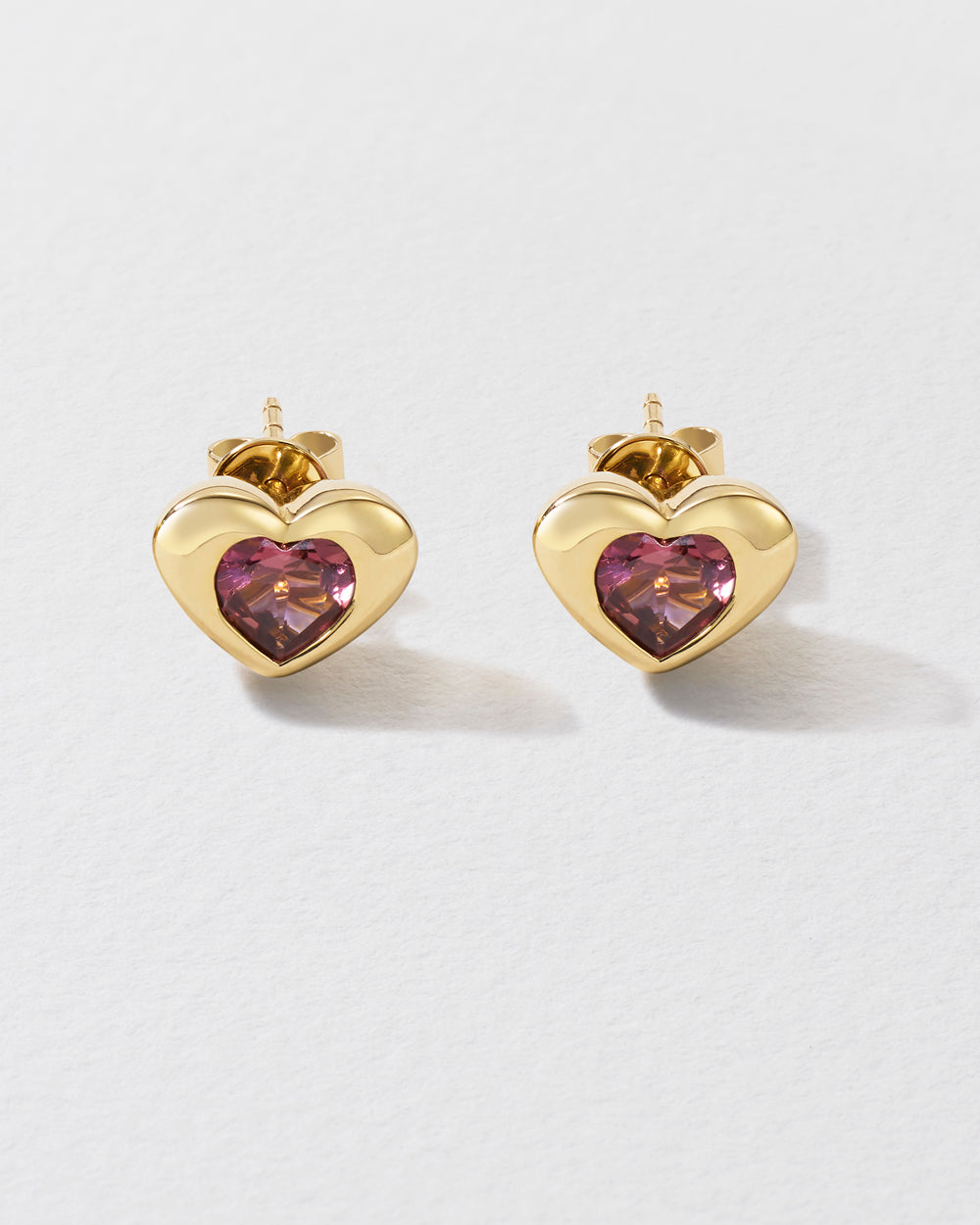 Tourmaline Total Stud Heart Earrings