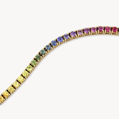 Graduated Rainbow Sapphire Tennis Bracelet