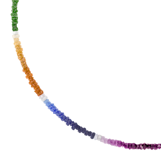 Rainbow Sapphire Beaded Chain