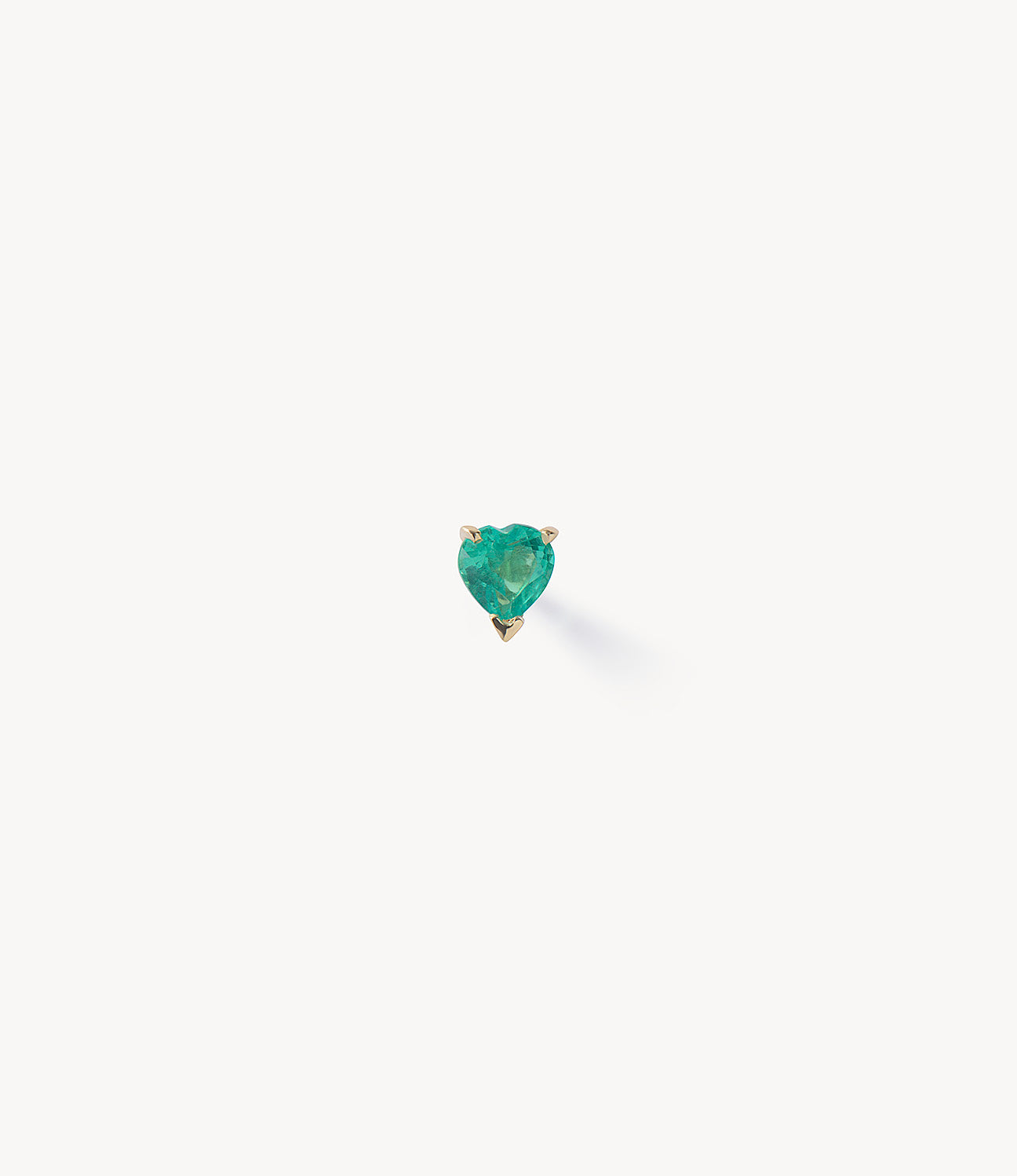 Green Sapphire Heart Stud Earring