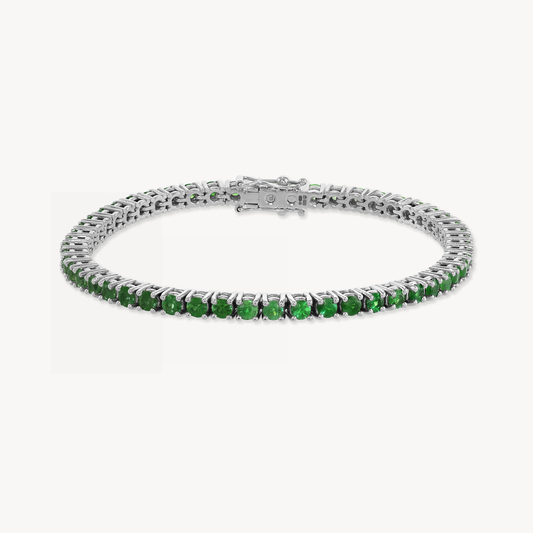 Graduated Green Sapphire Tennis Bracelet