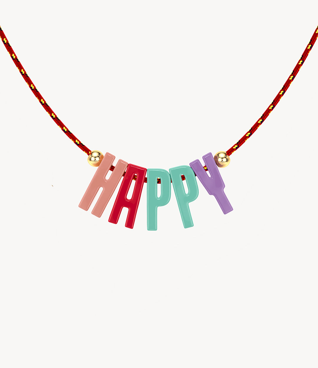 'Happy' Cord Necklace