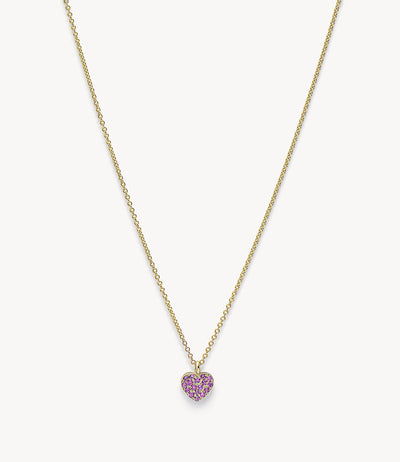 Mini Pink Sapphire Heart Necklace