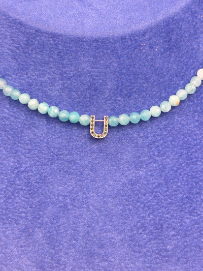 Graduated Opal 'U' Beaded Necklace in Yellow Gold