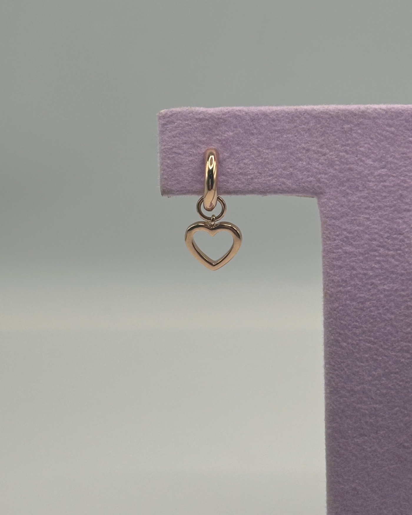 Heart Earring Charm in Rose Gold