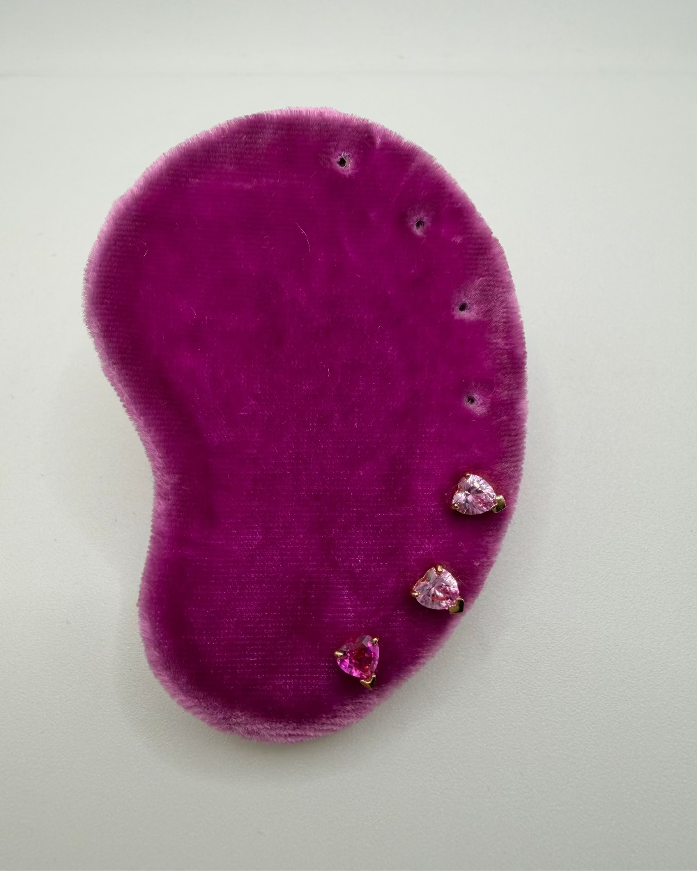 Pink Sapphire Heart Stud Earring