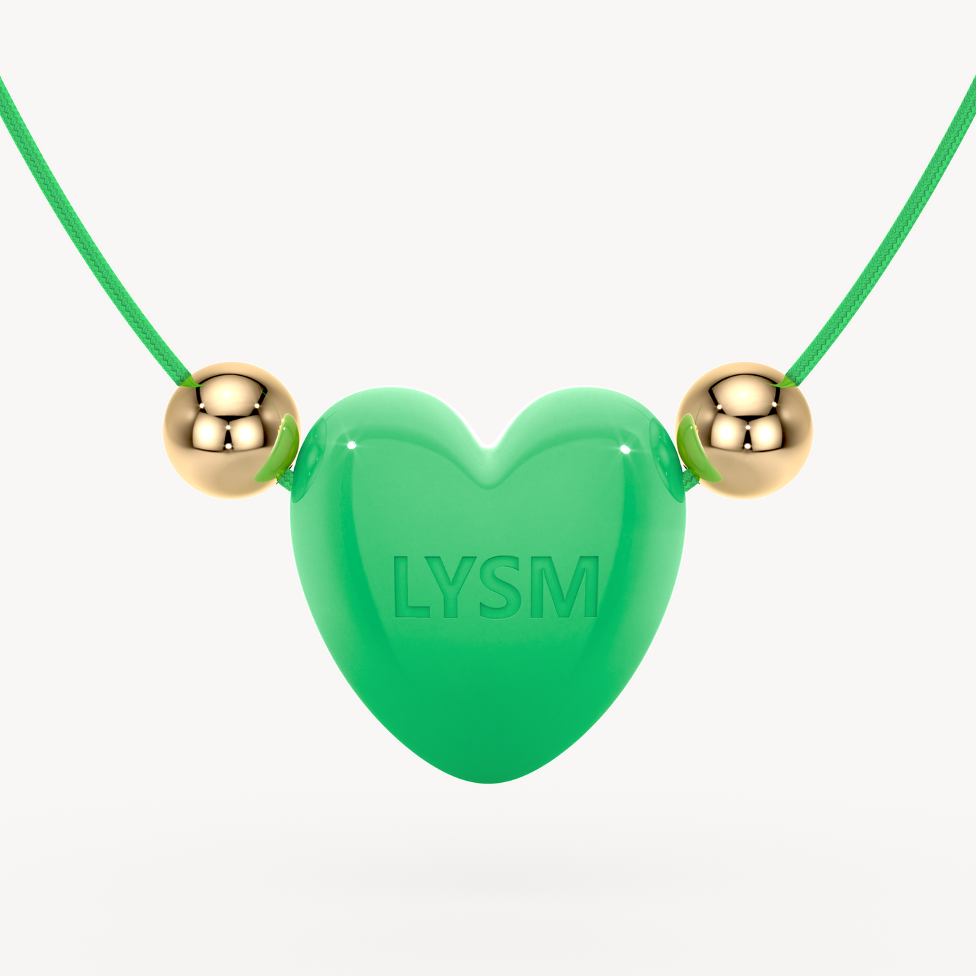 'LYSM' Cord Necklace with Big Gold Beads