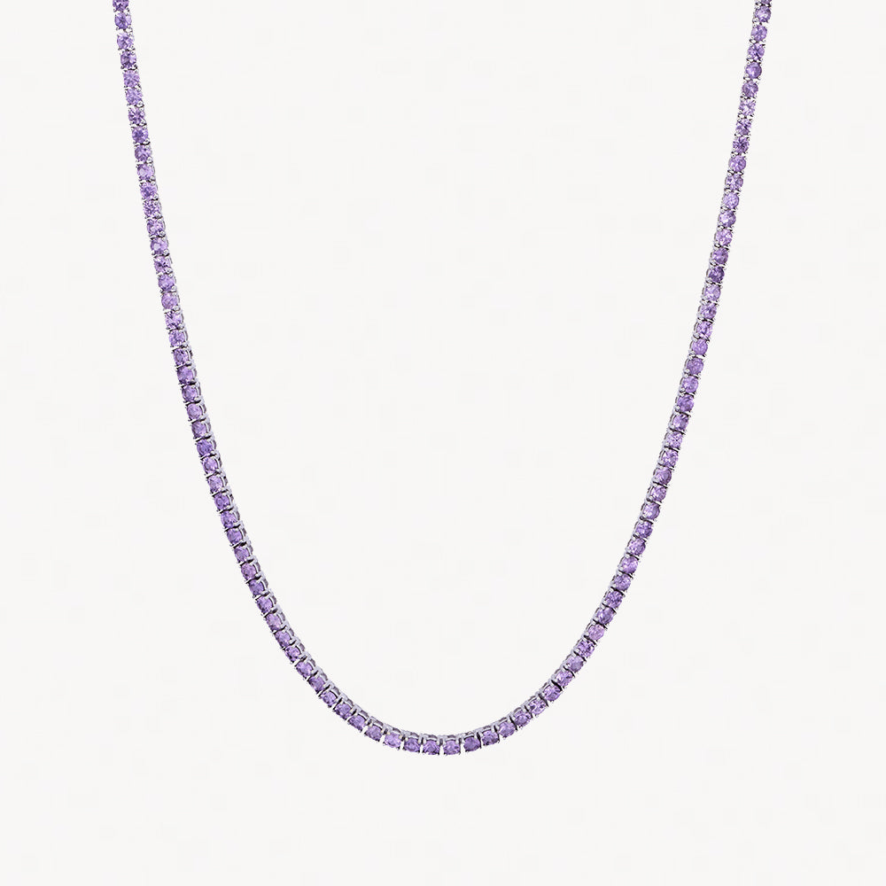 Lilac Sapphire Tennis Necklace