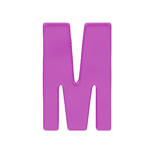 Letter M Resin Charm