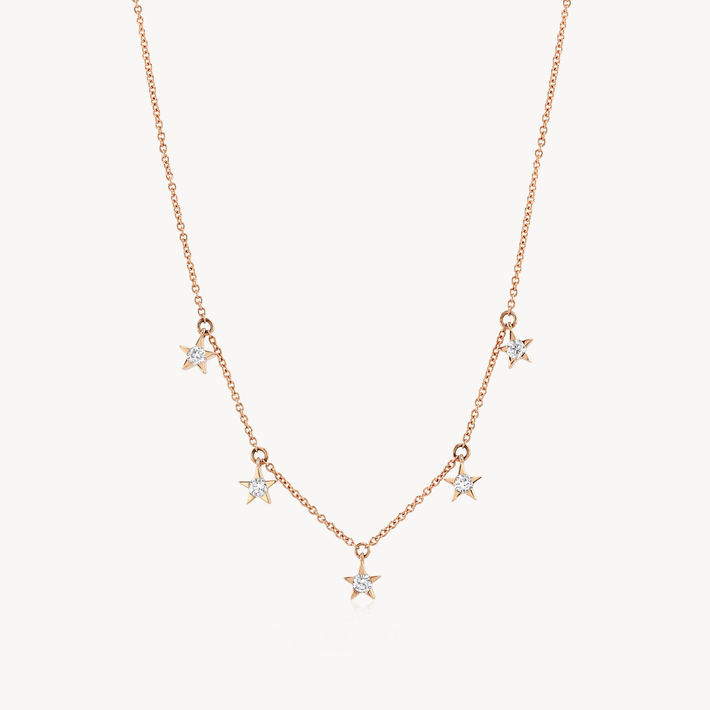 Many Diamond Stars Necklace