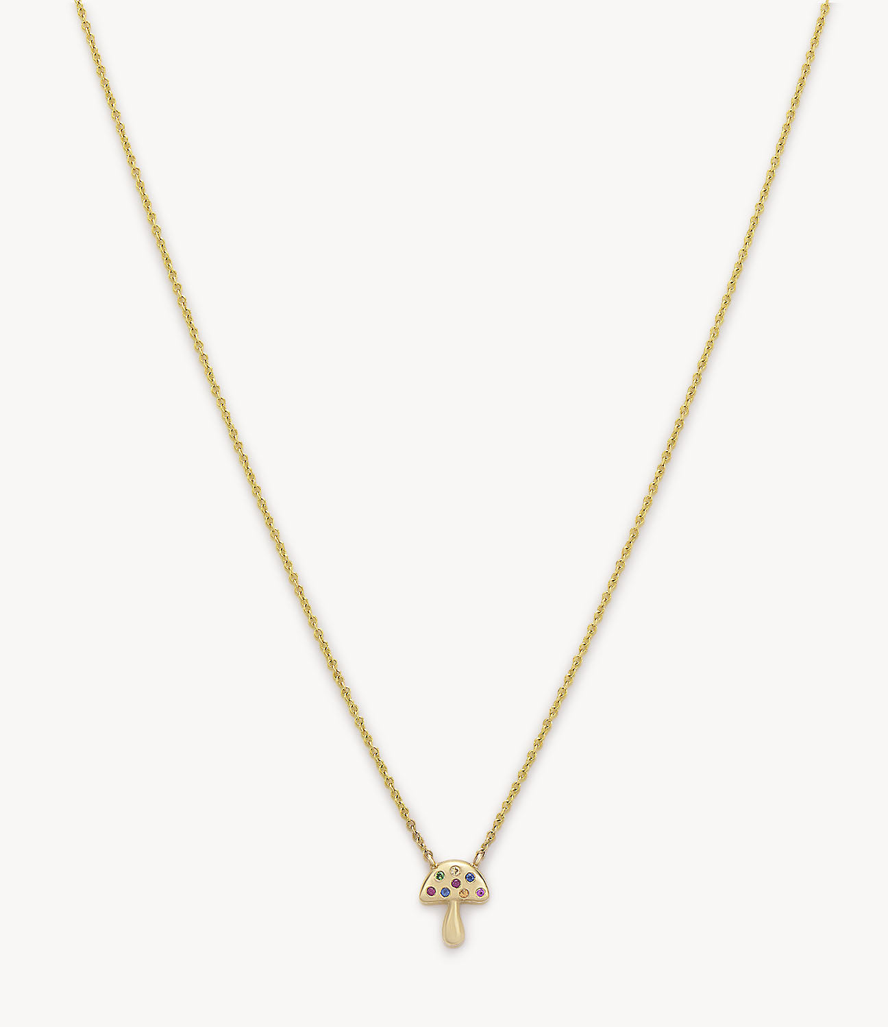 Mini Sapphire Speckled Mushroom Necklace