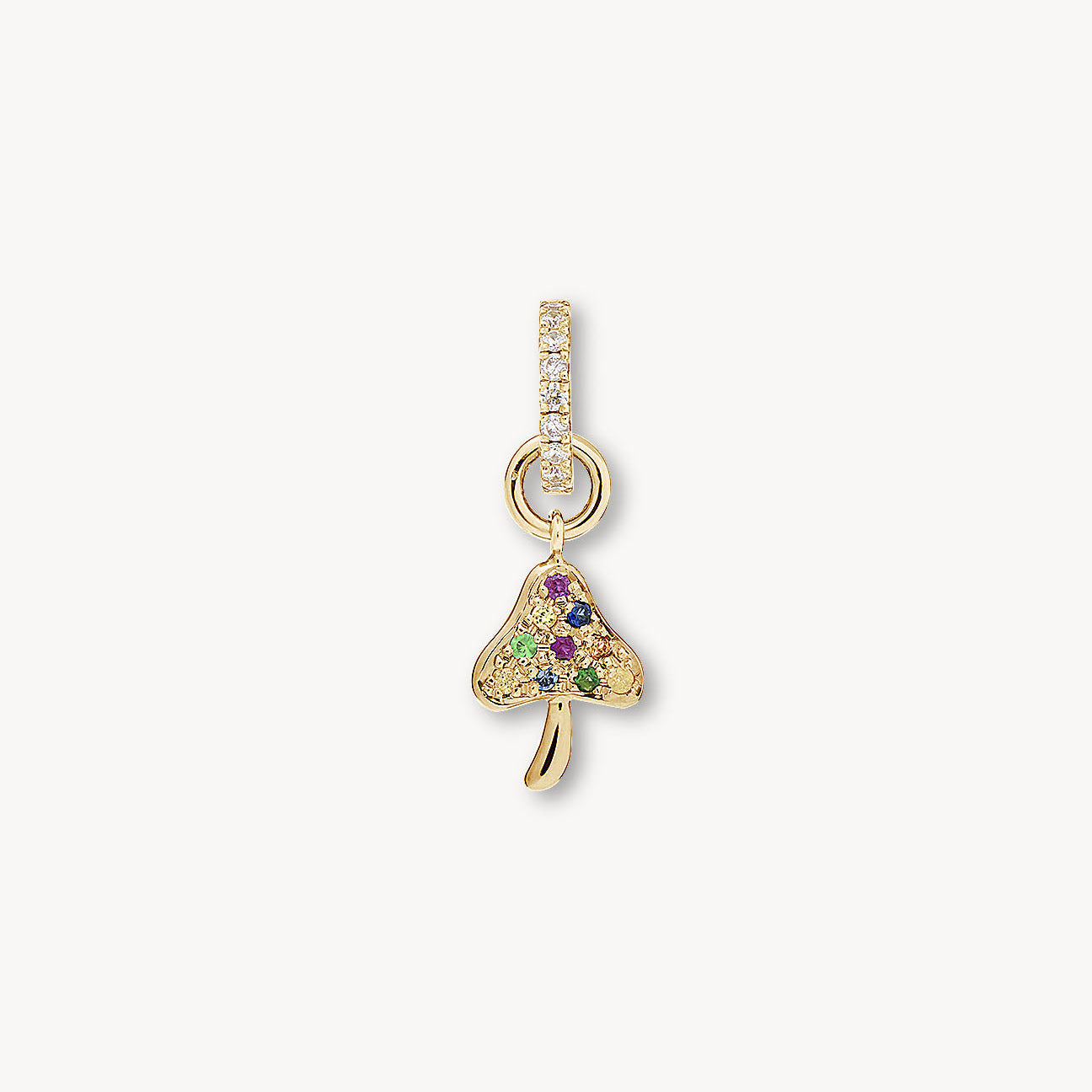 Rainbow Sapphire Mushroom Earring Charm