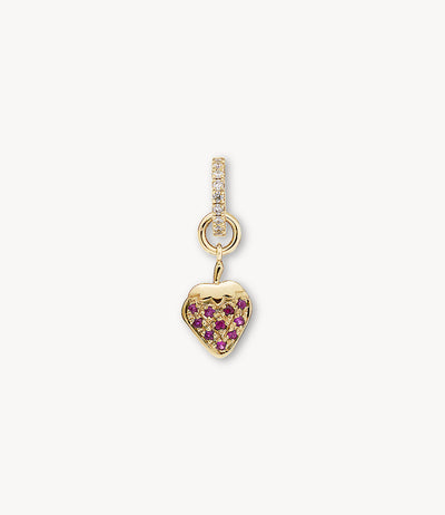 Pink Sapphire Strawberry Earring Charm