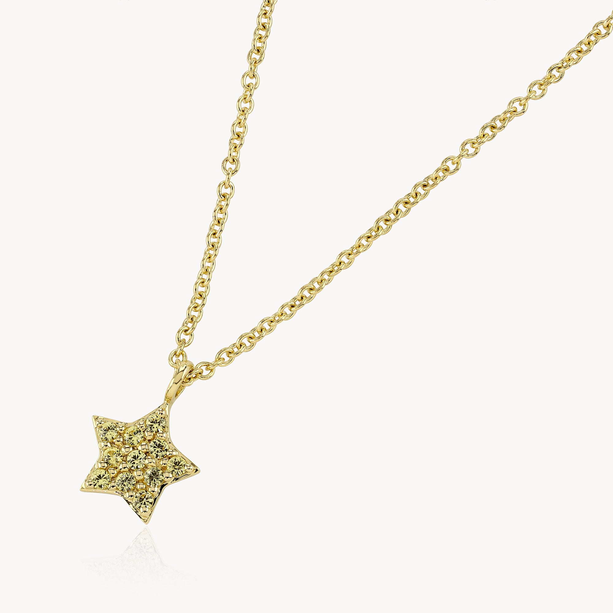 Mini Yellow Sapphire Star Necklace