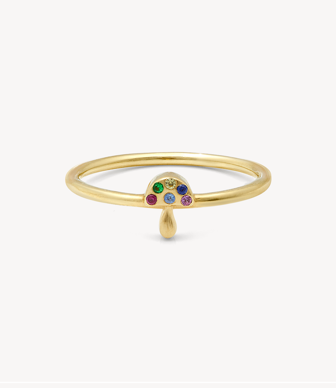 Mini Rainbow Sapphire Mushroom Ring