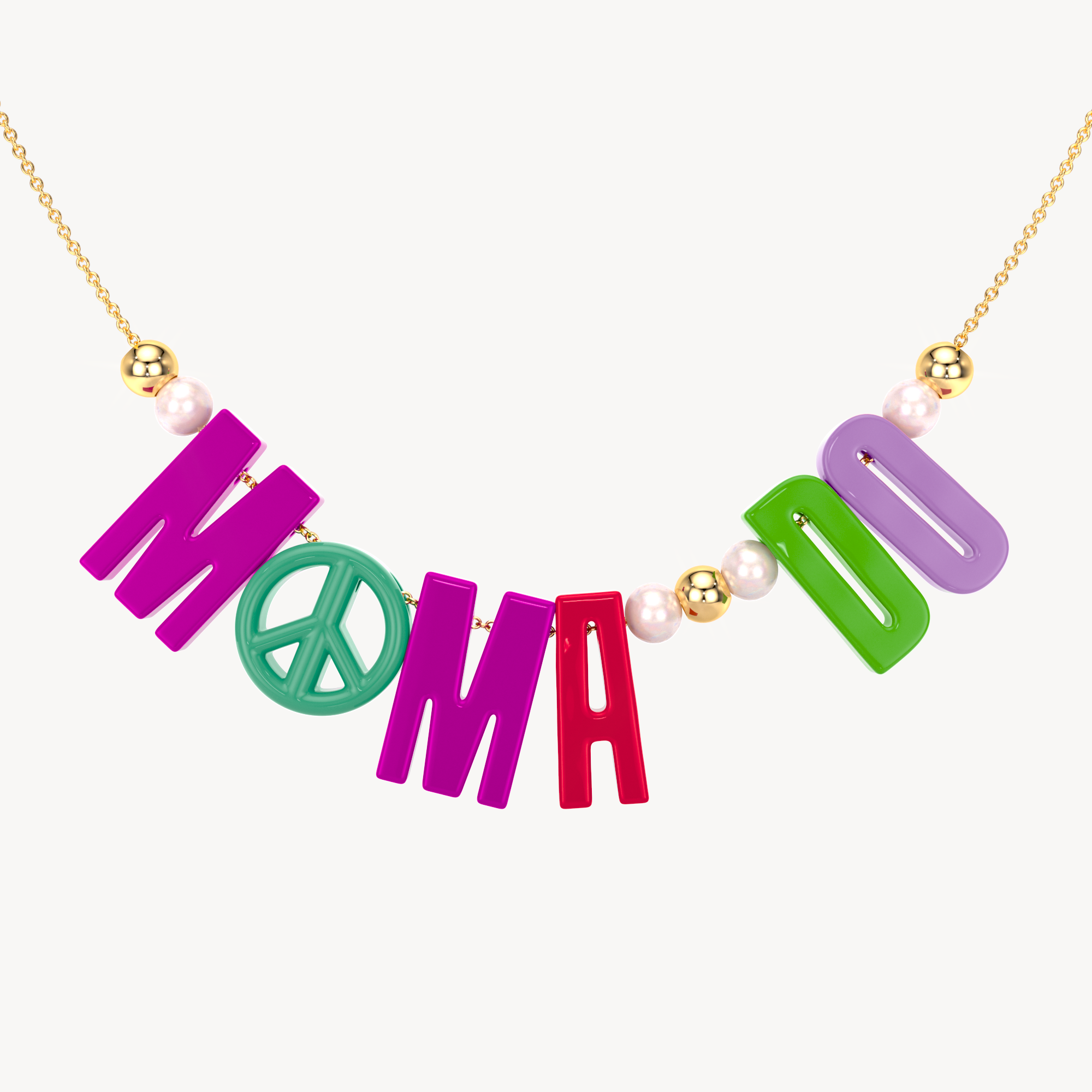 'Mama Do' Chain Necklace With Pearls