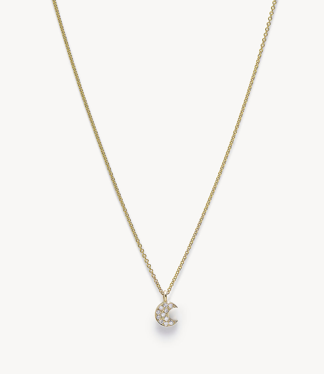 Mini Diamond Moon Necklace