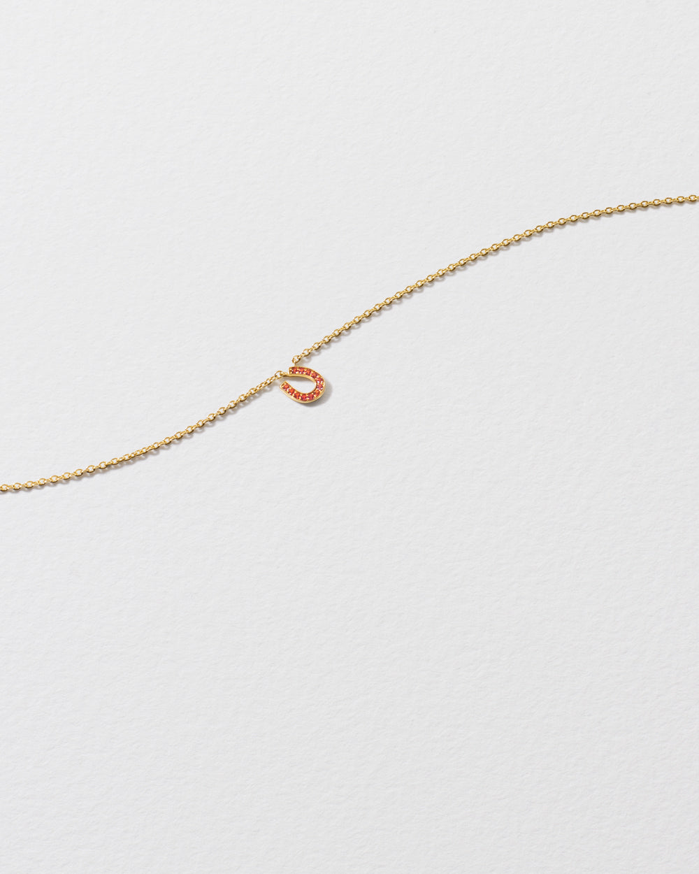 Orange Sapphire Horseshoe Icon Necklace