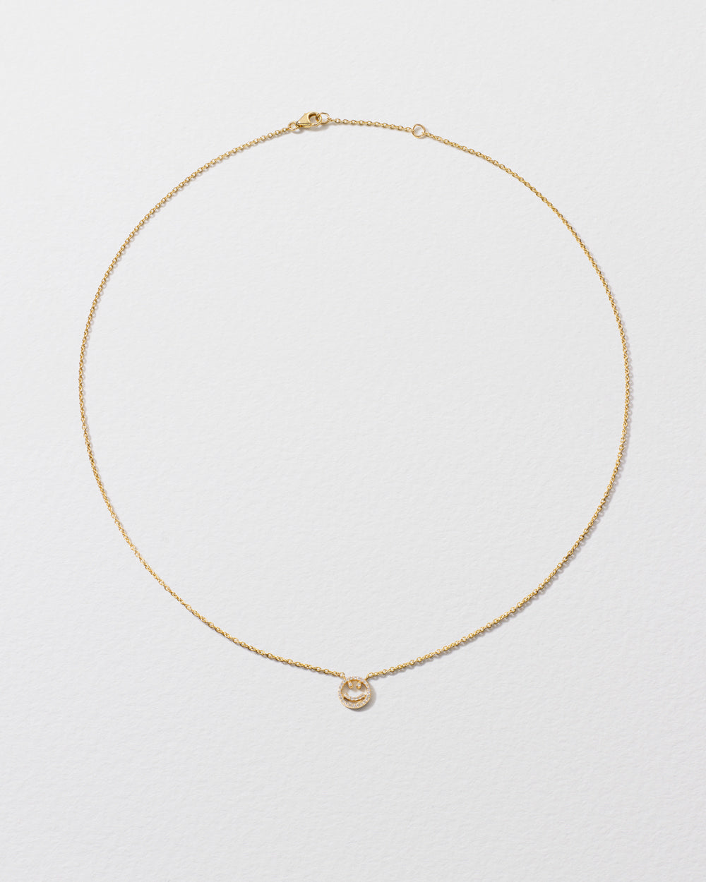 Diamond Happy Face Icon Necklace