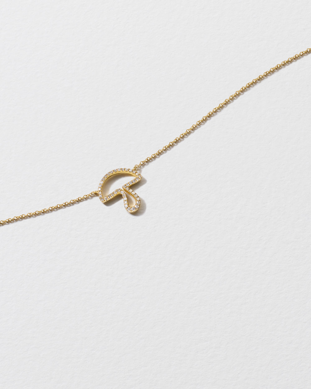 Diamond-Outline Mushroom Necklace