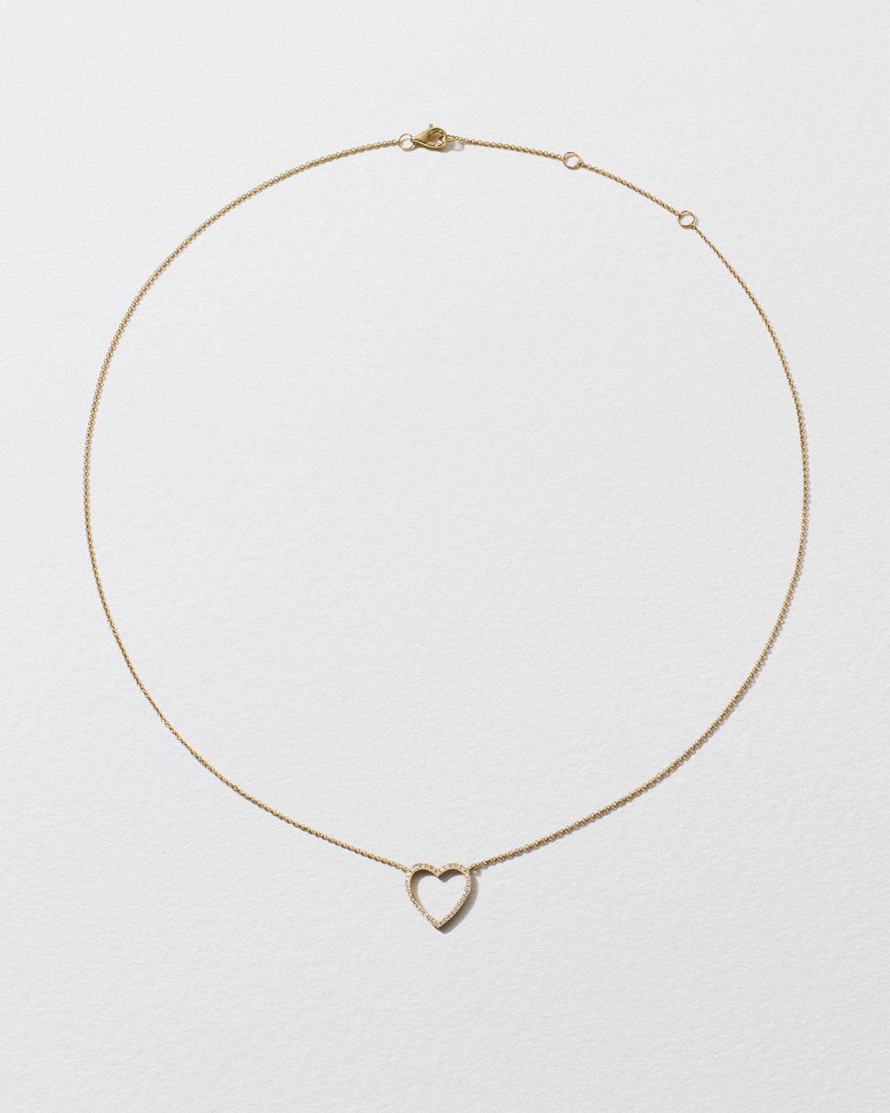 Diamond-Outline Heart Necklace