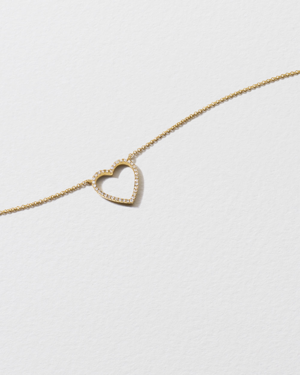 Diamond-Outline Heart Necklace