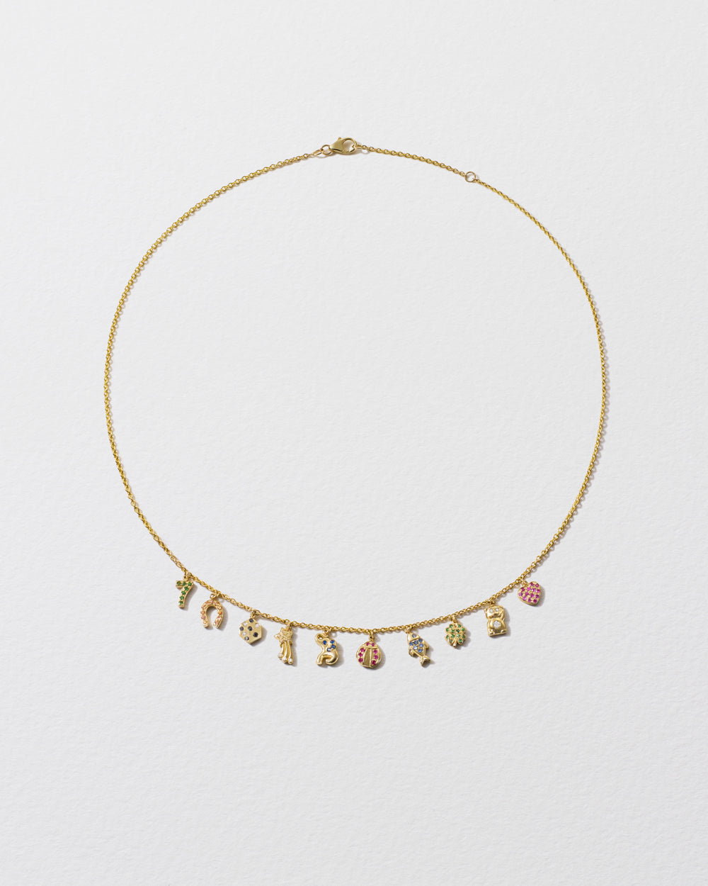 Rainbow Sapphire All The Luck Charm Necklace