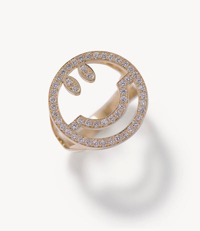Big Smiley Diamond Ring