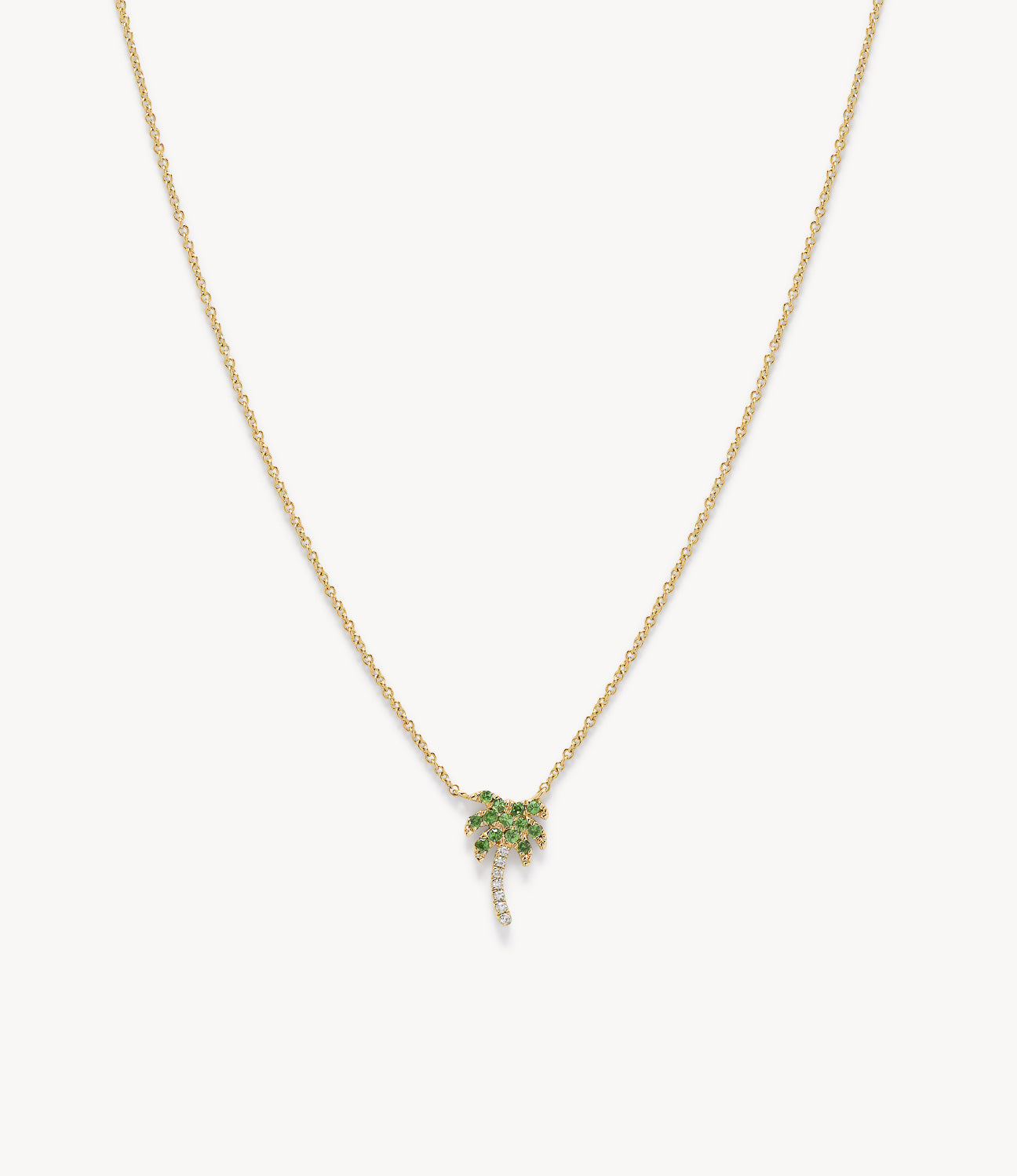 Rocky's Mini Diamond & Garnet Palm Tree Necklace