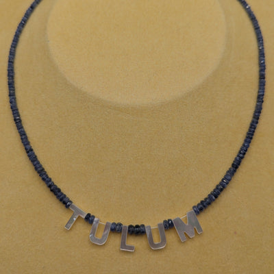 Pearl & Blue Sapphire 'Tulum' Beaded Necklace