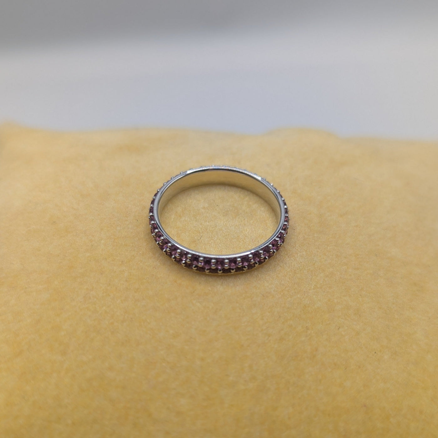 Pink Sapphire Eternity Ring in White Gold - N