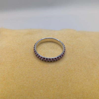 Pink Sapphire Eternity Ring in White Gold - N