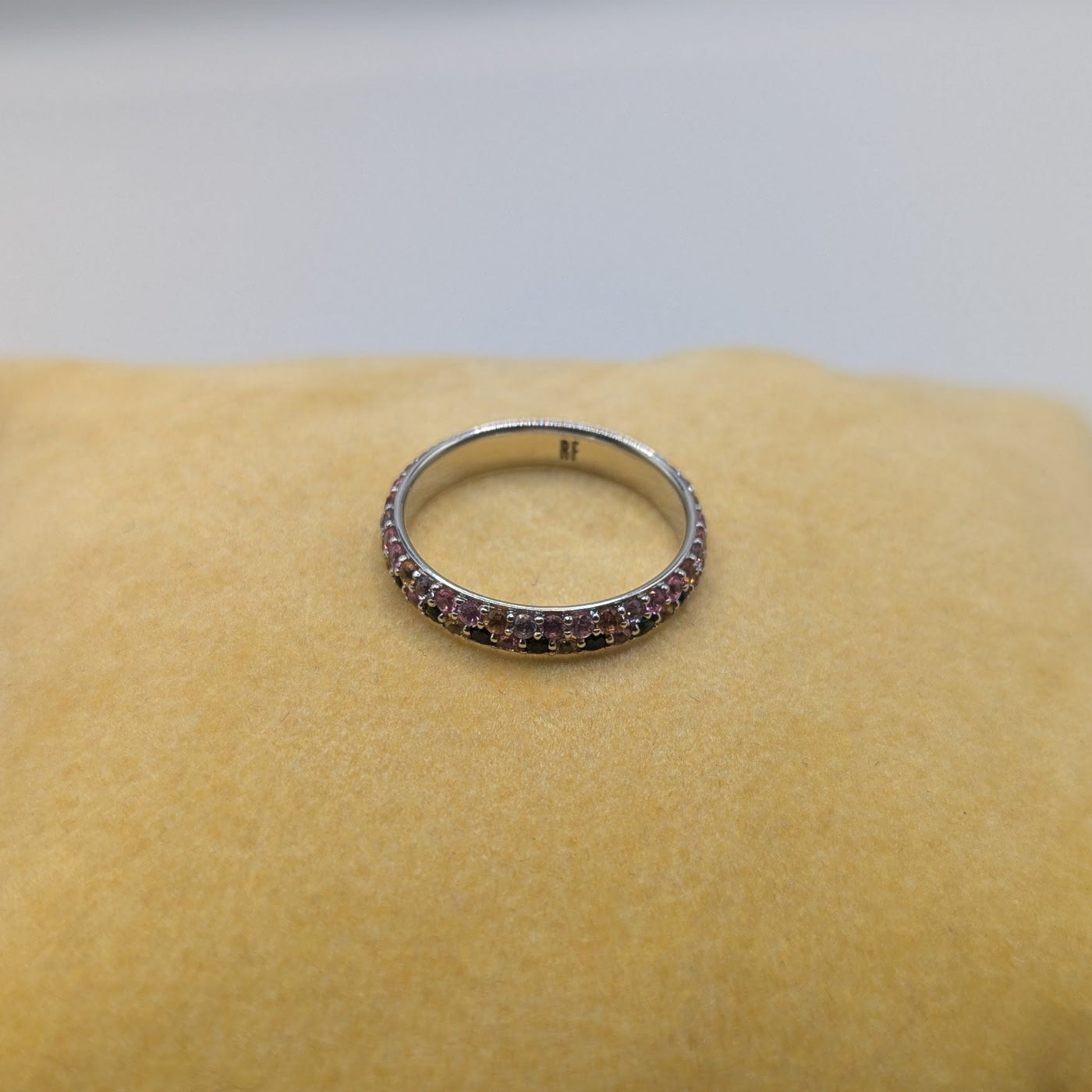 Rainbow Sapphire Eternity Ring in White Gold - N