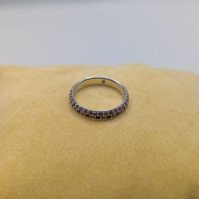 Rainbow Sapphire Eternity Ring in White Gold - N