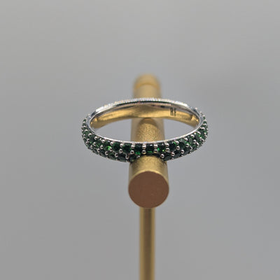 Tsavorite Eternity Ring in White Gold - N