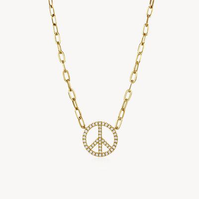 Diamond Peace Out Necklace