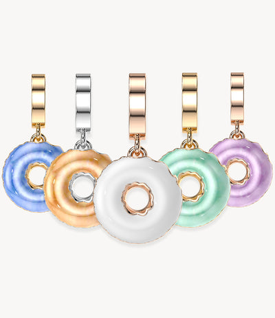 Multi-Glazed Dangly Donut Pendant