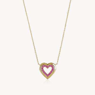 Pink Sapphire Heart Necklace