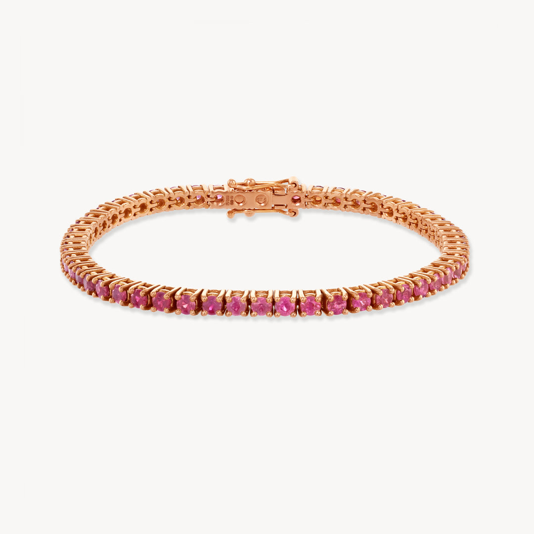 Graduated Pink Sapphire Tennis Bracelet