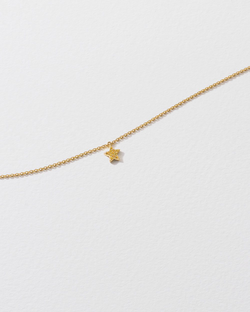 Yellow Sapphire Star Icon Necklace
