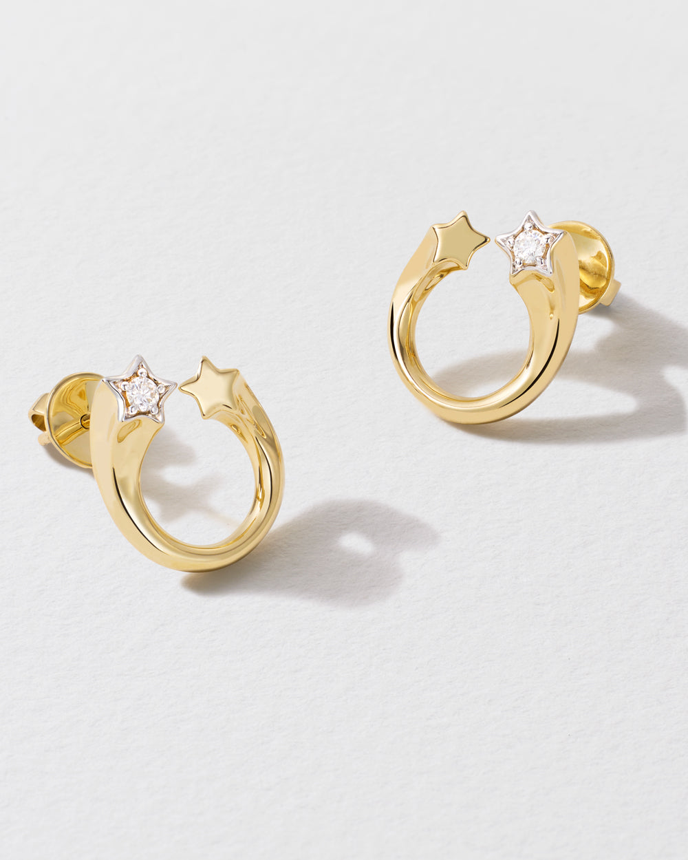 Diamond Shooting Star Stud Earrings
