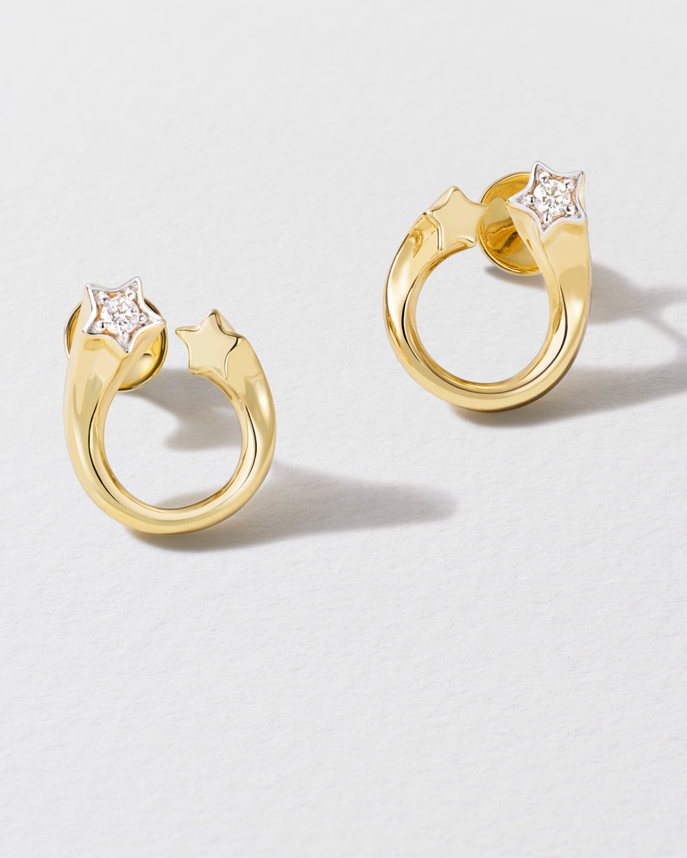 Diamond Shooting Star Stud Earrings