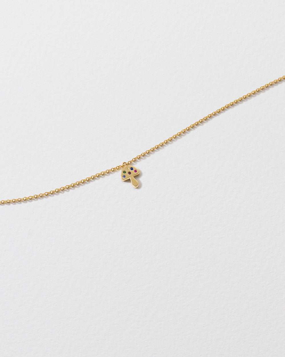 Tsavorite & Rainbow Sapphire Mushroom Icon Necklace