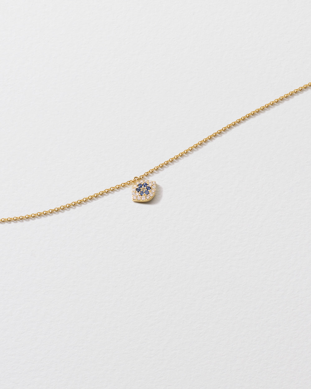 Diamond, Blue Sapphire & Topaz Evil Eye Icon Necklace