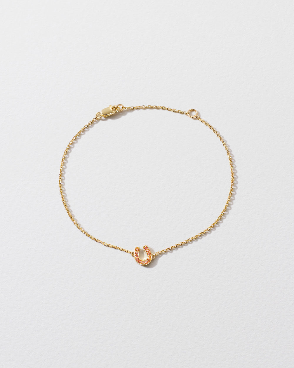 Orange Sapphire Horseshoe Icon Bracelet