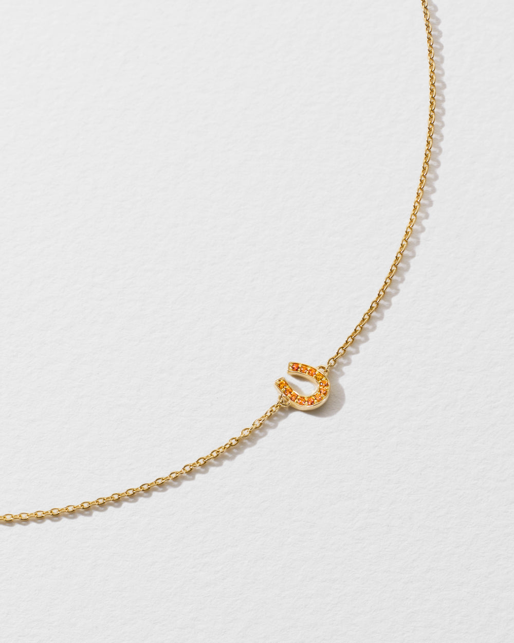 Orange Sapphire Horseshoe Icon Bracelet