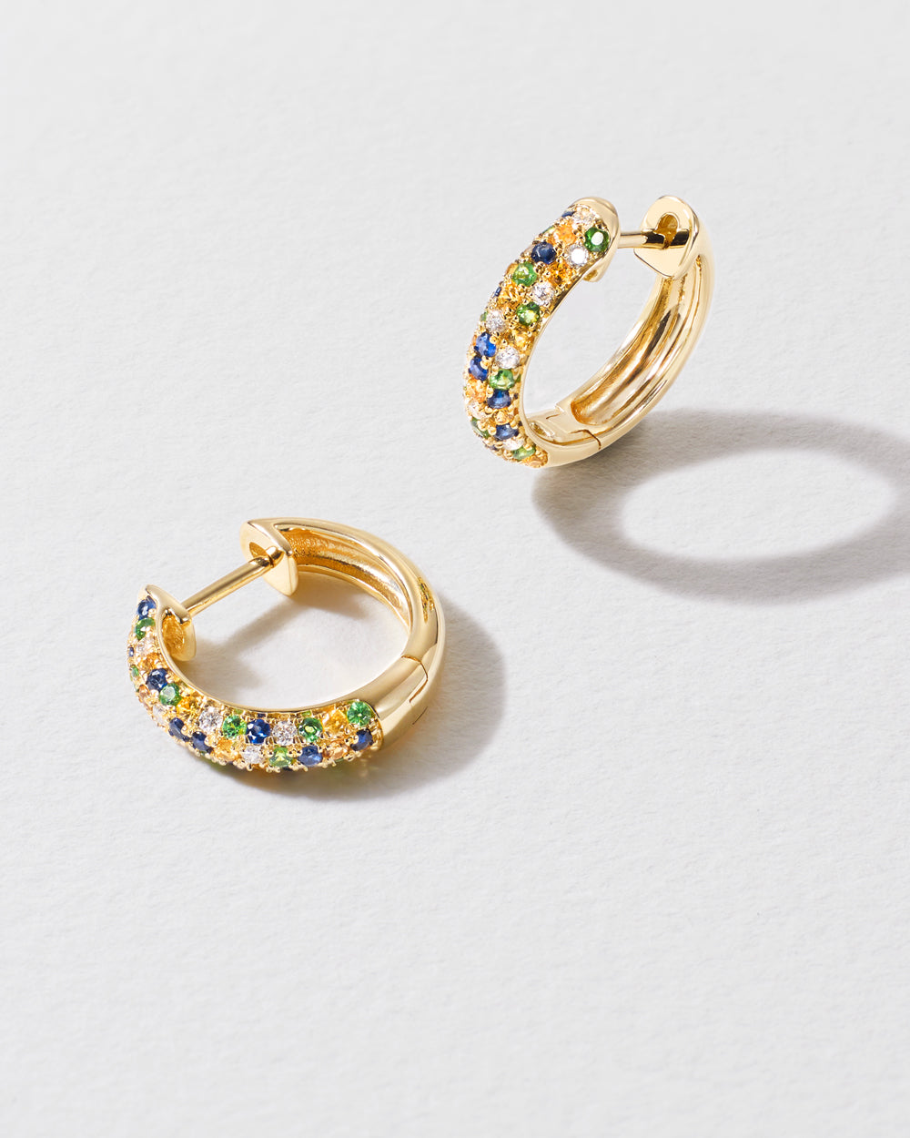 Green Speckled Hoop Earrings