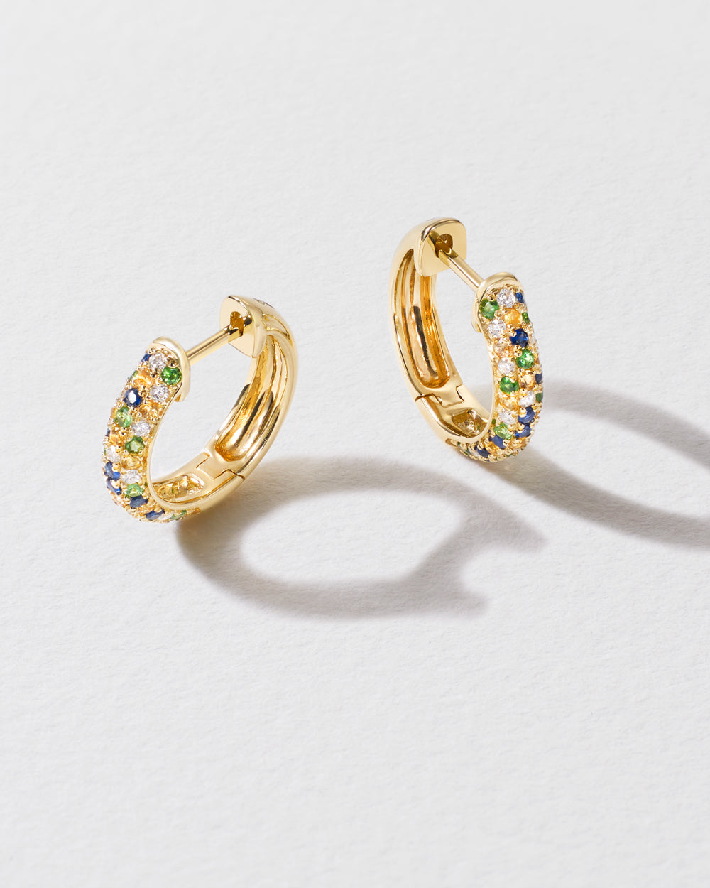 Green Speckled Hoop Earrings